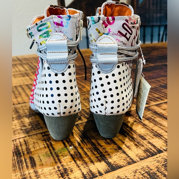 MAIA TMA EYES RETRO POLKA DOT LEATHER BOOTIE WOMENS SZ 8 1/2 / US 40 NWT - Picture 11 of 12